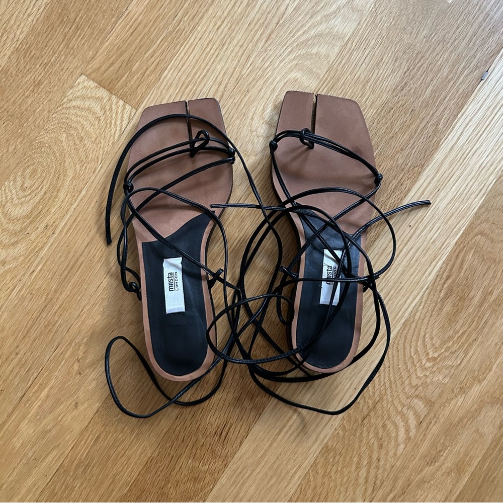Miista Black Sandals Strappy Leather Design